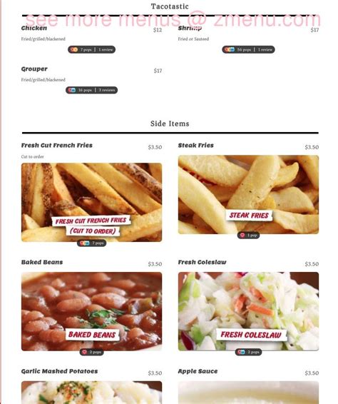 pinchers menu with prices venice fl.